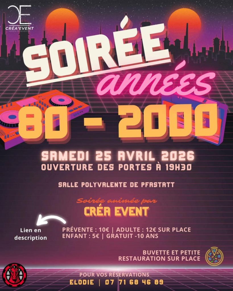créa’event soirée années 80 2000 à pfastatt